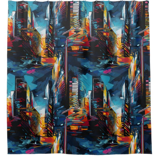 Abstract Cyberpunk Cityscape Skyline (3) (Front)