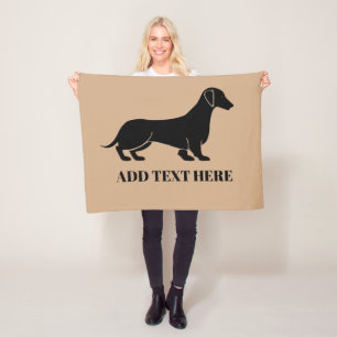 Abstract  Dachshund, add text Fleece Blanket