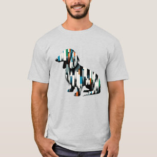 Abstract Dachshund Mosaic - Geometric Art Tee
