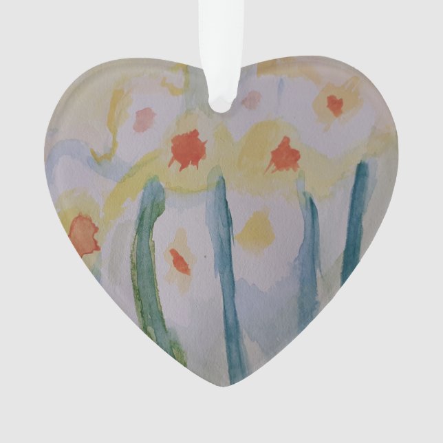 Abstract Daffodils Acrylic Ornament (Front)