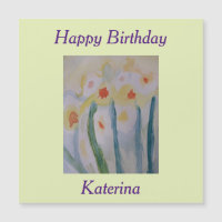 Abstract Daffodils Birthday Magnetic