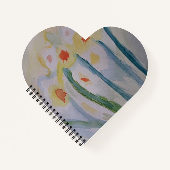 Abstract Daffodils Heart Notebook (Front)