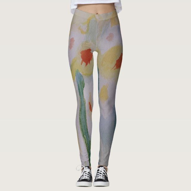 Abstract Daffodils Leggings (Front)