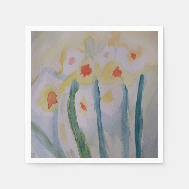 Abstract Daffodils Paper Napkin (Front)
