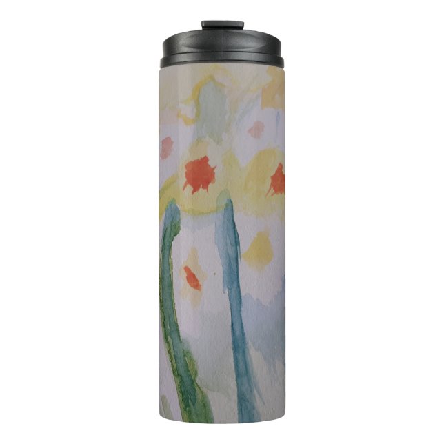 Abstract Daffodils Thermal Tumbler (Front)