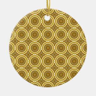 Abstract Daisies Ceramic Ornament