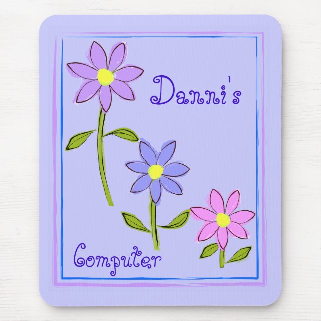 Abstract Daisies Personalized Mouse Pad (Front)