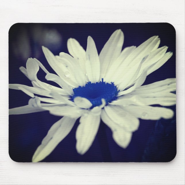 Abstract Daisy Blue Centre Flower Art Mouse Pad (Front)