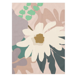 Abstract Daisy Floral Foliage Modern Home Decor  Tablecloth