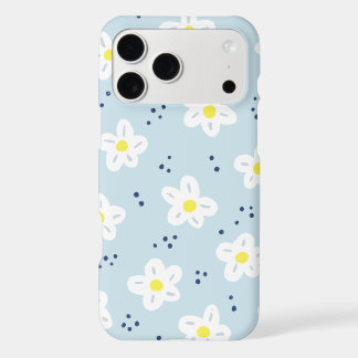 Abstract Daisy Sky Blue Flower Pattern