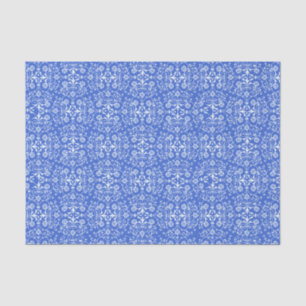 Abstract Damask Blue Tissue Paper
