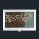Abstract Damask Tapestry by Jennifer Goldberger Business Card Holder<br><div class="desc">Brown battles turquoise in this abstract damask tapestry print by Jennifer Goldberger. The subtle patterns give the piece movement. Get yours today!</div>
