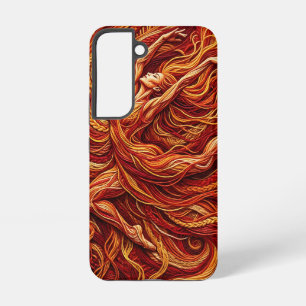 Abstract Dancer Fire Red Thread Samsung Cases