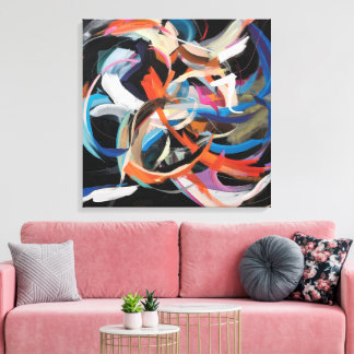 Abstract Dancer in dynamic movement Canvas Print