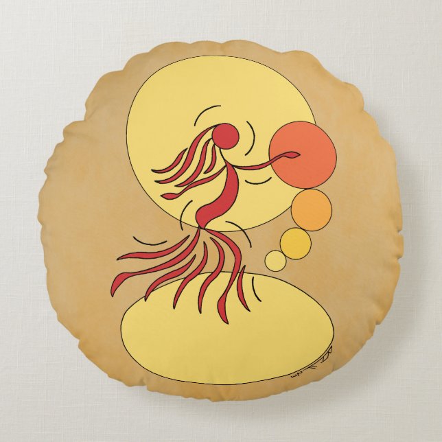 Abstract Dancer Round Pillow (Front)