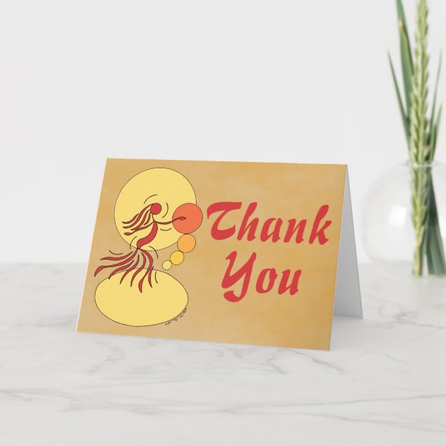 Abstract Dancer Thank You Card (Front)