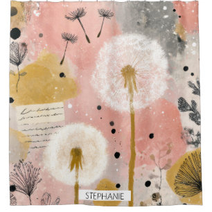 Abstract Dandelion Watercolor Floral Art