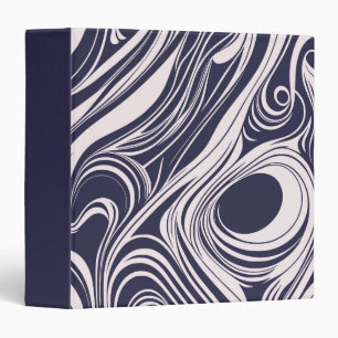 Abstract dark blue and grey liquid swirls design binder