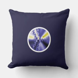Abstract Dark Blue Fractal Throw Pillow