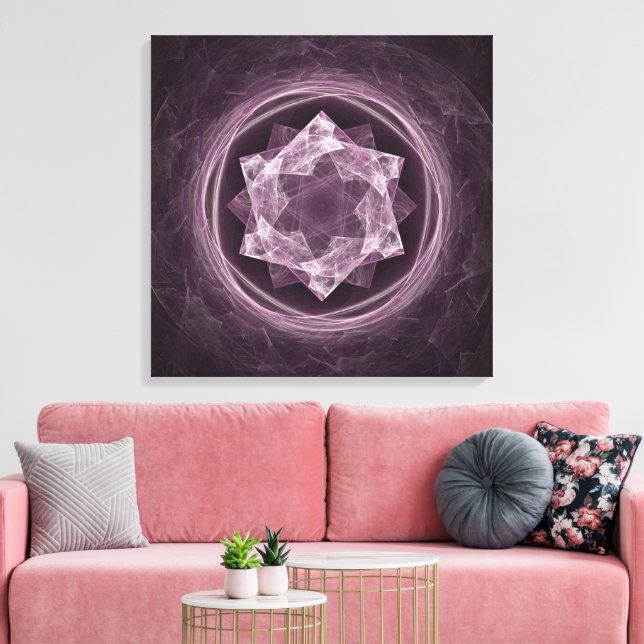 Abstract Dark Grayish Purple Fractal Canvas Print (Insitu(LivingRoom))