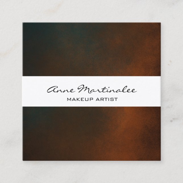 Abstract dark grunge square business card (Front)