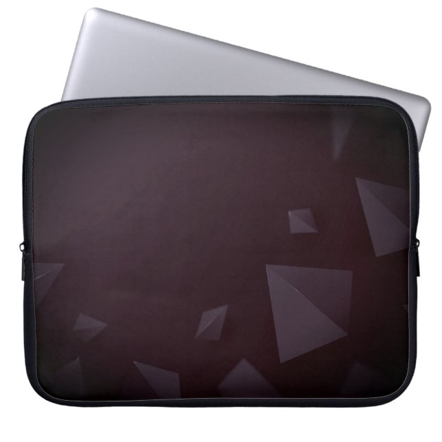 Abstract Dark Maroon Polygonal Shapes Texture Laptop Sleeve (Front)