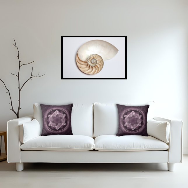 Abstract Dark Purple Fractal Throw Pillow (Creator Uploaded)