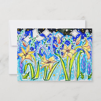 Abstract Daylilies Invitation