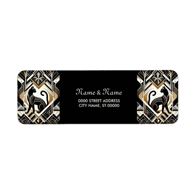 Abstract Decorative Cat Return Address Labe (Front)