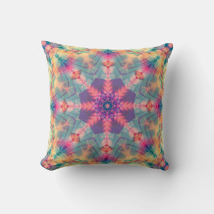 Abstract decorative multicolored texture. Bright f Throw Pillow