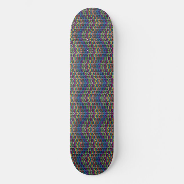 Abstract Decorative Ornamental Geometric Lin Skateboard (Front)