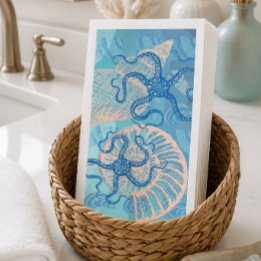 Abstract Deep Blue Sea Paper Guest Towels Napkin