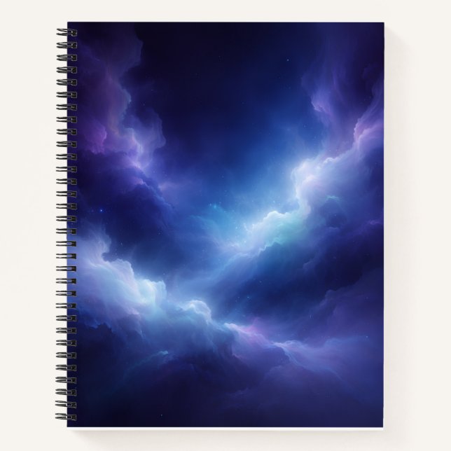 Abstract Deep Space Spiral Notebook (Front)
