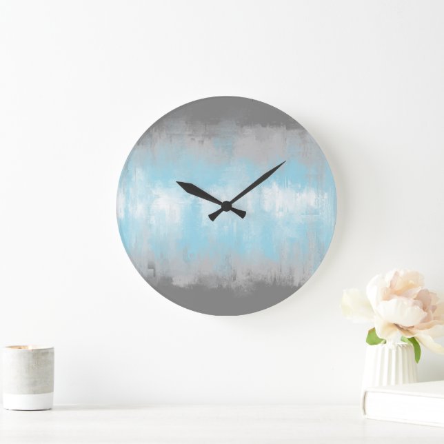 Abstract Demiboy Pride Flag     Large Clock (Home)