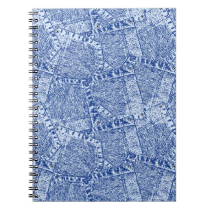 Abstract Denim Pockets Patchwork Seamless Pattern  Notebook