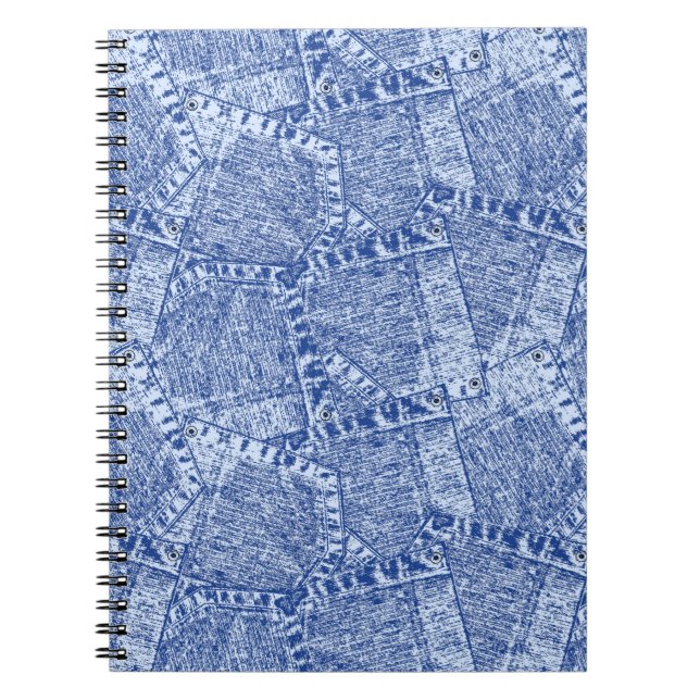 Abstract Denim Pockets Patchwork Seamless Pattern  Notebook (Front)