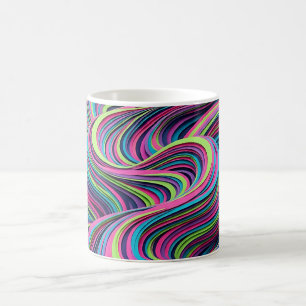 Abstract Desert Dune Neon Ripple Coffee Mug