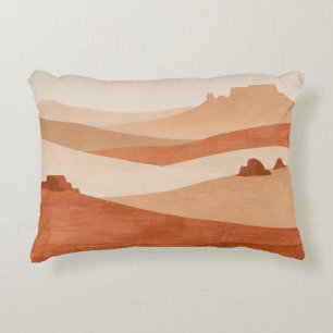 Abstract Desert Horizon a Warm Minimal Landscape Accent Pillow