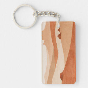 Abstract Desert Horizon a Warm Minimal Landscape Keychain