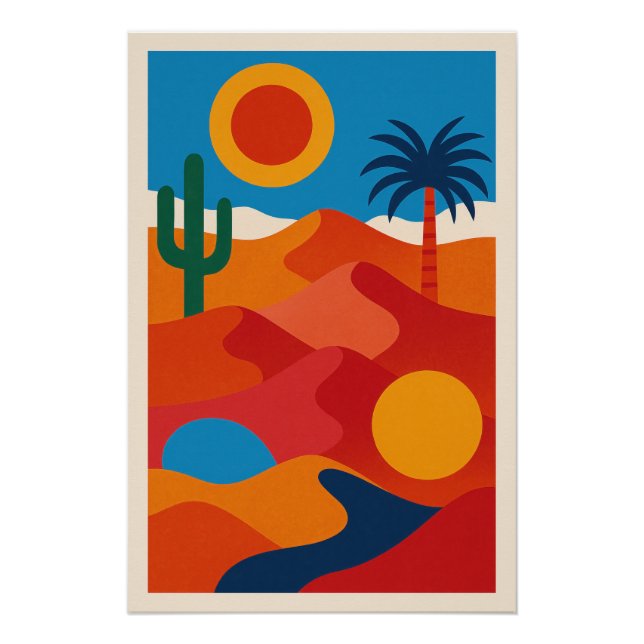 Abstract Desert Landscape Poster (Front)
