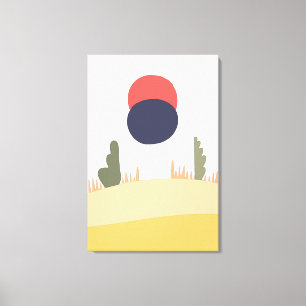 Abstract desert moonrise canvas print