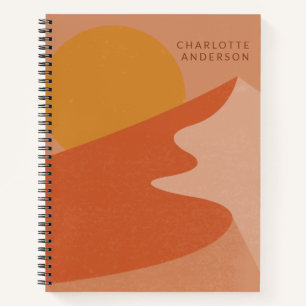 Abstract Desert Mountain Illustration Personalized Notebook