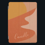 Abstract Desert Mountain Landscape Personalized  iPad Pro Cover<br><div class="desc">This stylish iPad case features a vibrant and colourful illustration of a desert mountain landscape at sunset in burnt orange,  terracotta,  and yellow,  personalized with your name.</div>