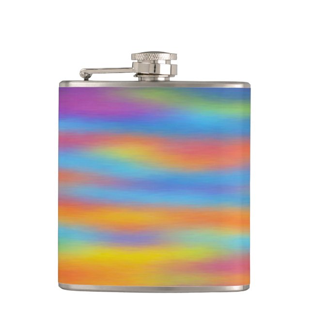Abstract Desert Sunset Sky Artwork Hip Flask (Front)