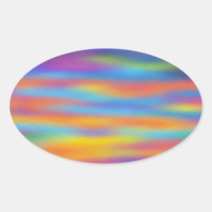 Abstract Desert Sunset Sky Artwork Oval Sticker