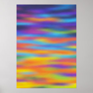 Abstract Desert Sunset Sky Artwork Poster