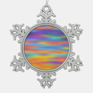Abstract Desert Sunset Sky Artwork Snowflake Pewter Christmas Ornament