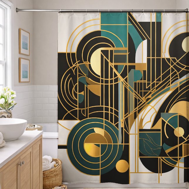 Abstract Design Black Grey Gold Teal (Creator Uploaded)