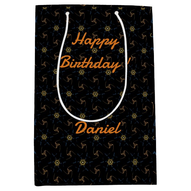 Abstract Design black  Medium Gift Bag (Front)