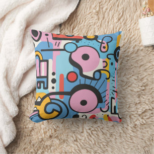 Abstract Design Colourful Geometric Shapes Throw Pillow